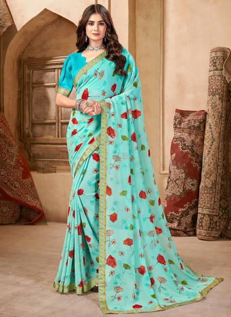 Sea Green Colour Ashika KALKI Fancy Printed Designer Casual Wear Saree Collection 5211